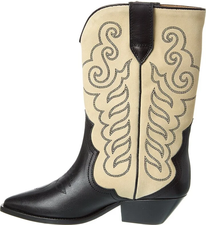 Isabel Marant Duerto Leather & Suede Cowboy Boot - Image 2