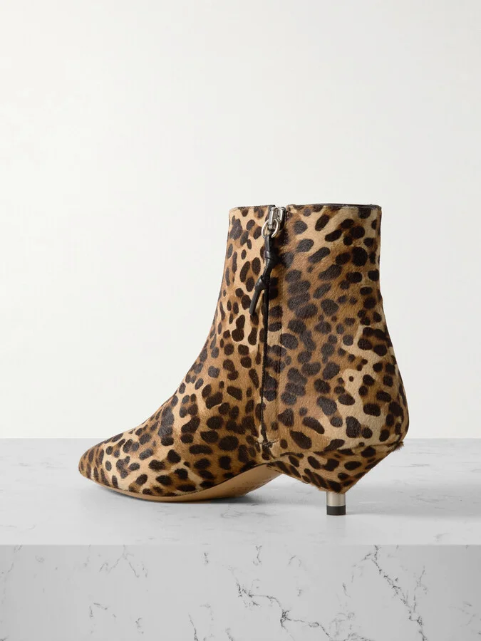 Isabel Marant - Eana Leopard-print Calf Hair Ankle Boots - Animal print - Image 3
