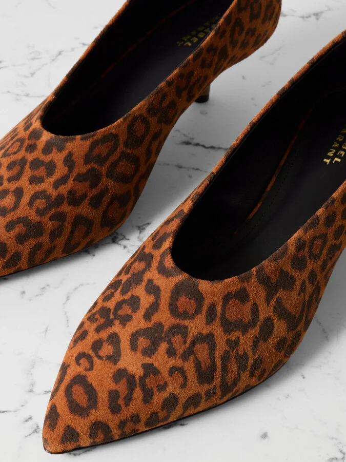 Isabel Marant - Ebisa Leopard-print Suede Pumps - Animal print - Image 4