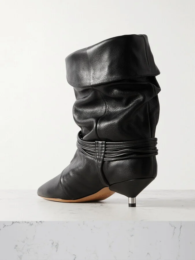 Isabel Marant - Embellished Leather Ankle Boots - Black - Image 3