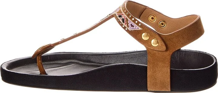 Isabel Marant Enore Embroidered Suede Sandal - Image 2