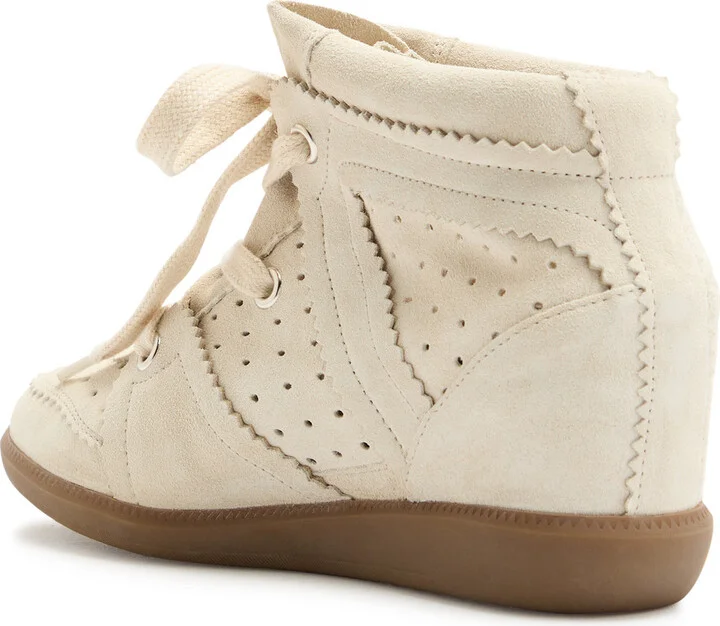Isabel Marant étoile Bobby 50 Perforated Suede Wedge Sneakers - Image 2