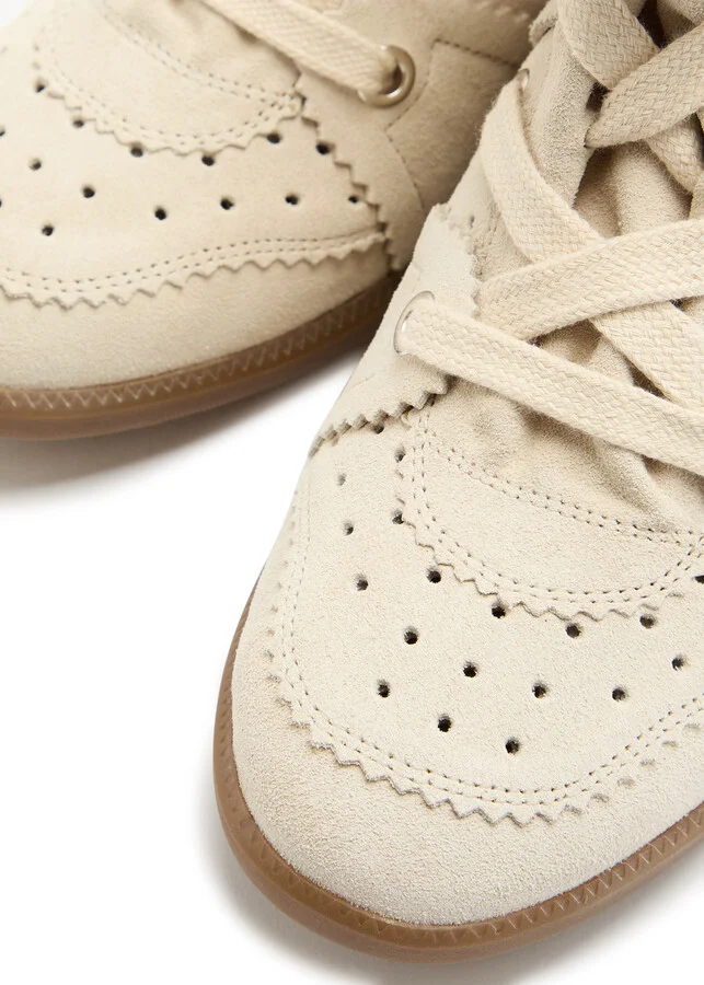 Isabel Marant étoile Bobby 50 Perforated Suede Wedge Sneakers - Image 3