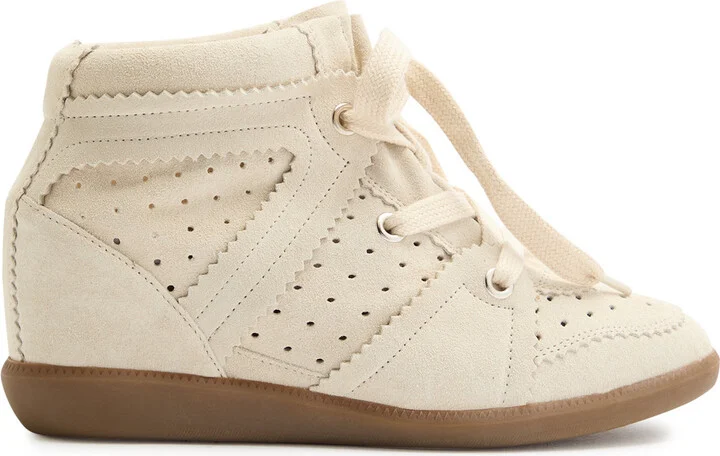 Isabel Marant étoile Bobby 50 Perforated Suede Wedge Sneakers