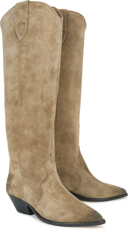 Isabel Marant étoile Denvee 50 Taupe Suede Knee-high Boots - Image 2