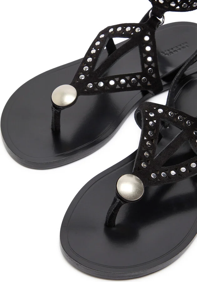 Isabel Marant étoile Edil Studded Brushed Suede Sandals - Image 3