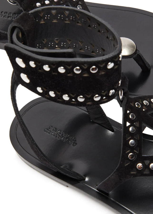 Isabel Marant étoile Edil Studded Brushed Suede Sandals - Image 4