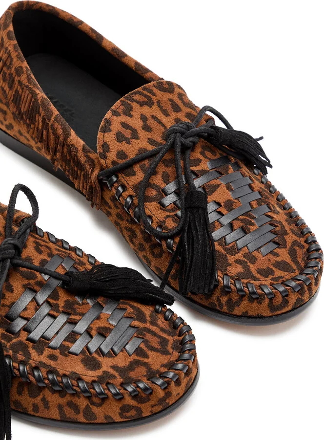 Isabel Marant étoile Fitza Fringed Leopard Suede Loafers - Image 3