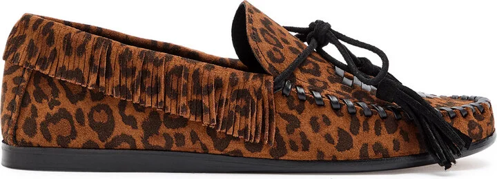 Isabel Marant étoile Fitza Fringed Leopard Suede Loafers