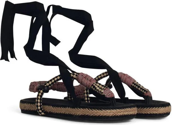 Isabel Marant Étoile 'Gypsa' Black Cotton Blend Sandals - Image 2