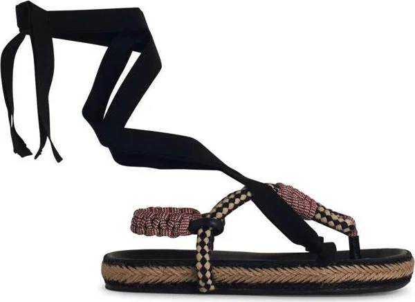 Isabel Marant Étoile 'Gypsa' Black Cotton Blend Sandals