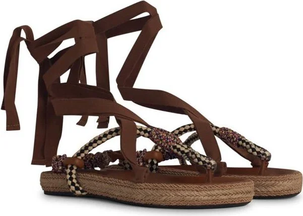 Isabel Marant Étoile 'Gypsa' Sandals In Beige Cotton Blend - Image 2