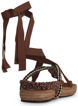 Isabel Marant Étoile 'Gypsa' Sandals In Beige Cotton Blend - Image 3