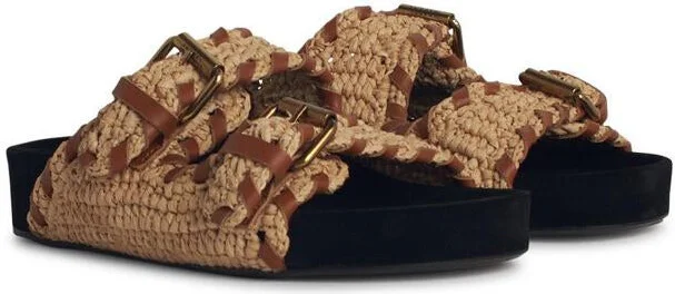 Isabel Marant Étoile 'Lennyo' Beige Palm Slipper - Image 2