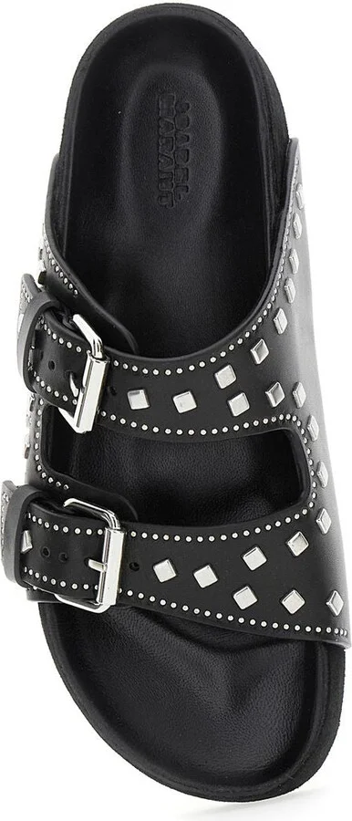 Isabel Marant Étoile 'Lennyo' Black Leather Slippers - Image 9