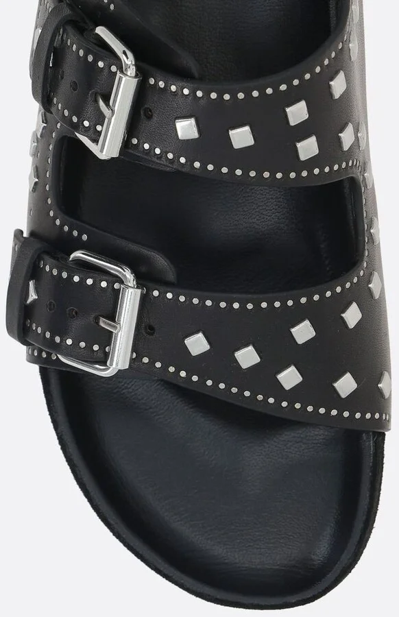 Isabel Marant Étoile 'Lennyo' Black Leather Slippers - Image 10
