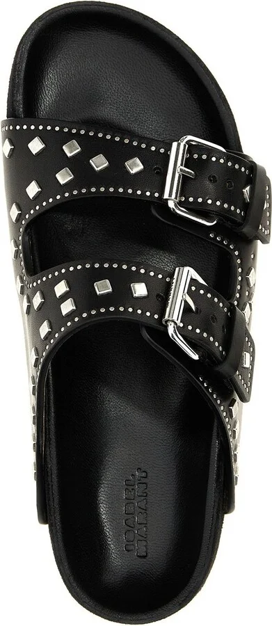 Isabel Marant Étoile 'Lennyo' Black Leather Slippers - Image 11