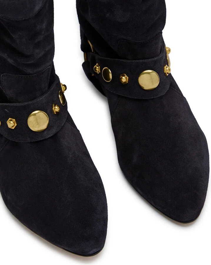 Isabel Marant étoile Stania Embellished Suede Mid-calf Boots - Image 3