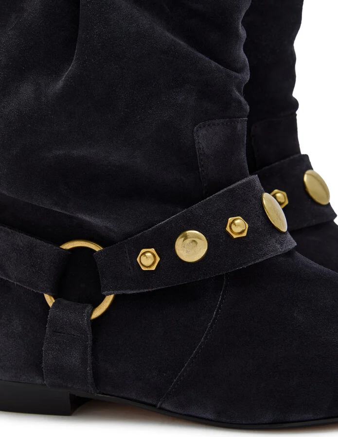 Isabel Marant étoile Stania Embellished Suede Mid-calf Boots - Image 4
