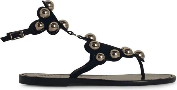 Isabel Marant Étoile 'Velvee' Black Leather Sandals