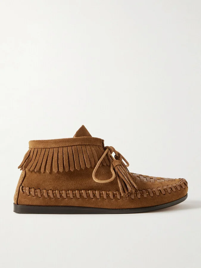 Isabel Marant - Felsa Fringed Tasseled Leather-trimmed Suede Ankle Boots - Brown