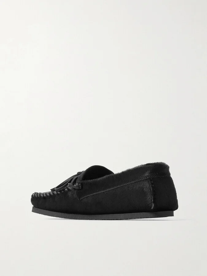 Isabel Marant - Fitza Calf Hair Loafers - Black - Image 3