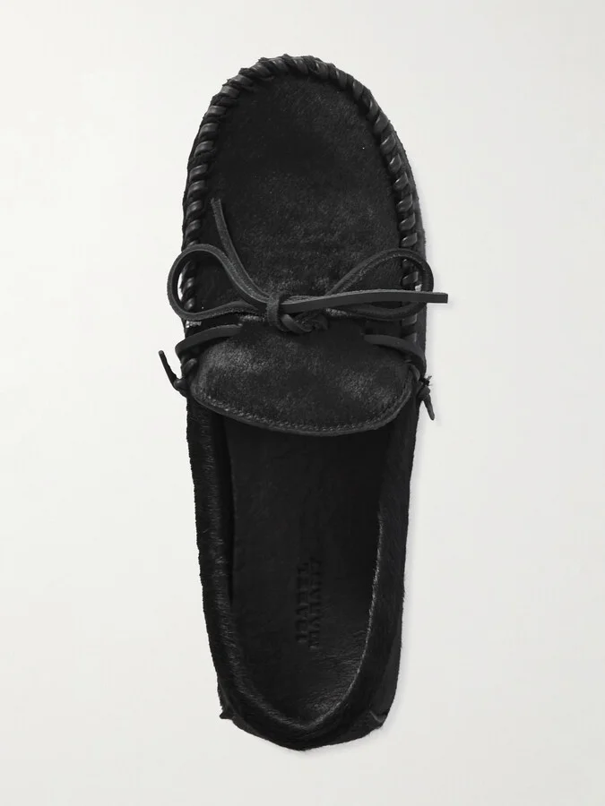 Isabel Marant - Fitza Calf Hair Loafers - Black - Image 5