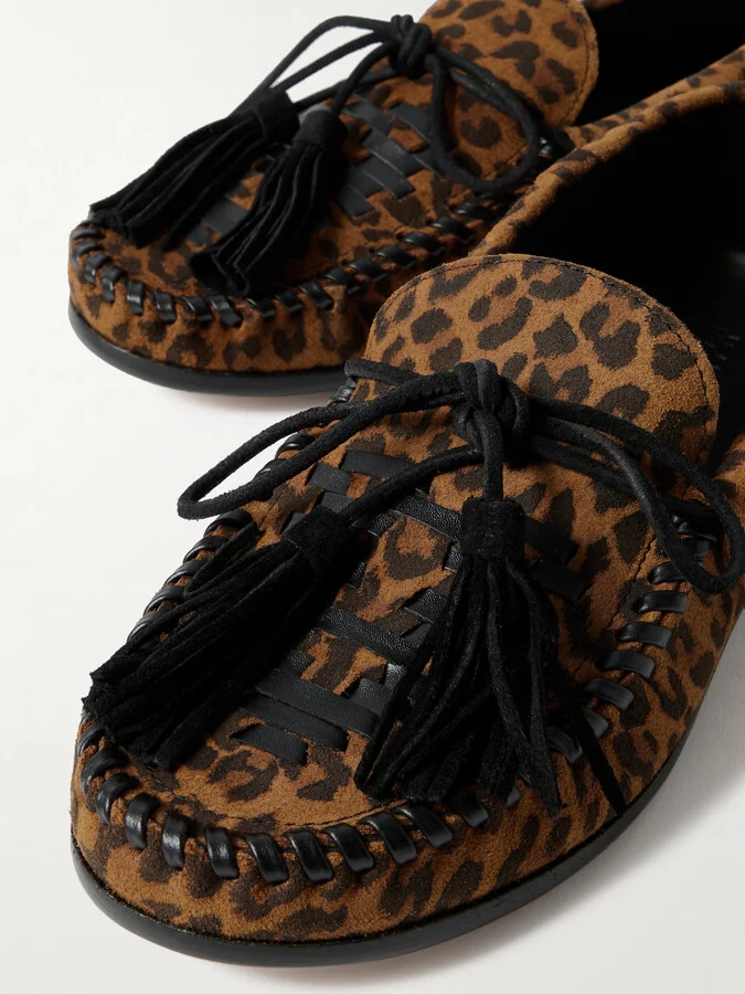 Isabel Marant - Fitza Fringed Leather-trimmed Leopard-print Suede Loafers - Animal print - Image 4