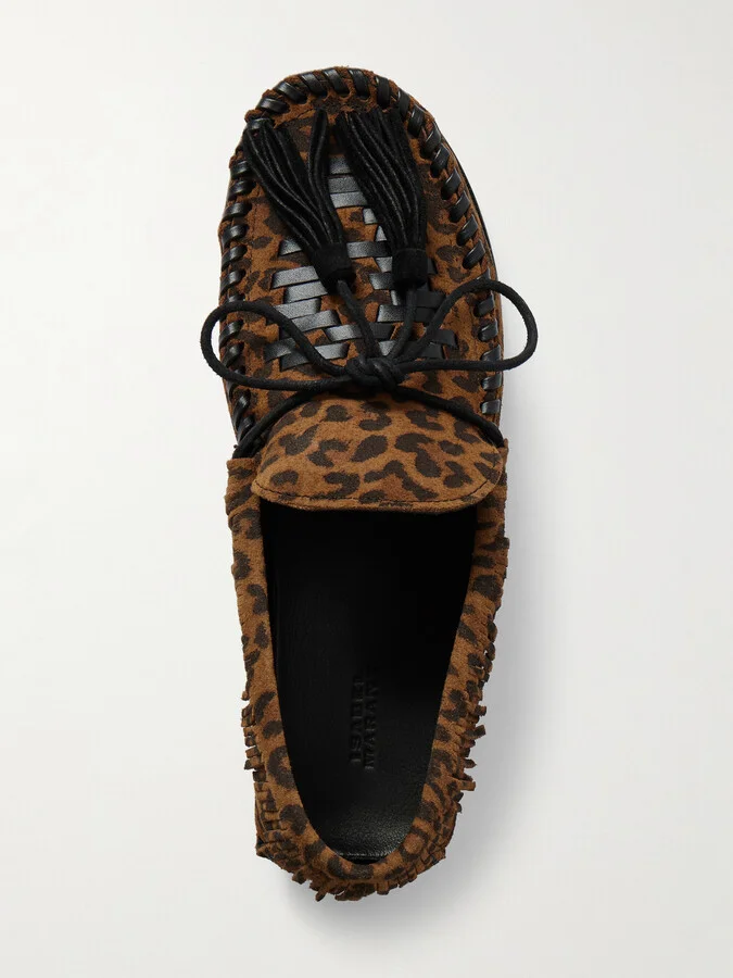 Isabel Marant - Fitza Fringed Leather-trimmed Leopard-print Suede Loafers - Animal print - Image 5