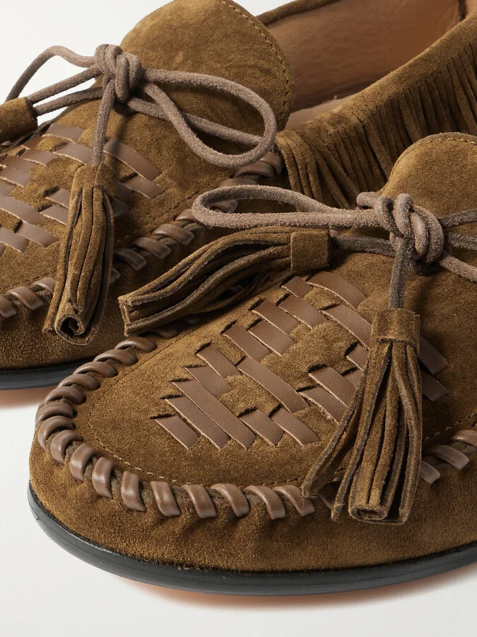 Isabel Marant - Fitza Tasseled Fringed Leather-trimmed Suede Loafers - Brown - Image 4