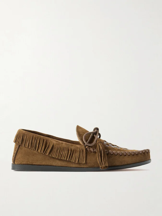 Isabel Marant - Fitza Tasseled Fringed Leather-trimmed Suede Loafers - Brown