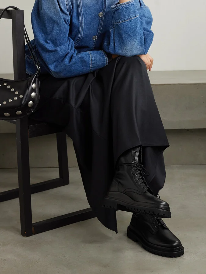 Isabel Marant - Ghiso Leather Ankle Boots - Black - Image 2