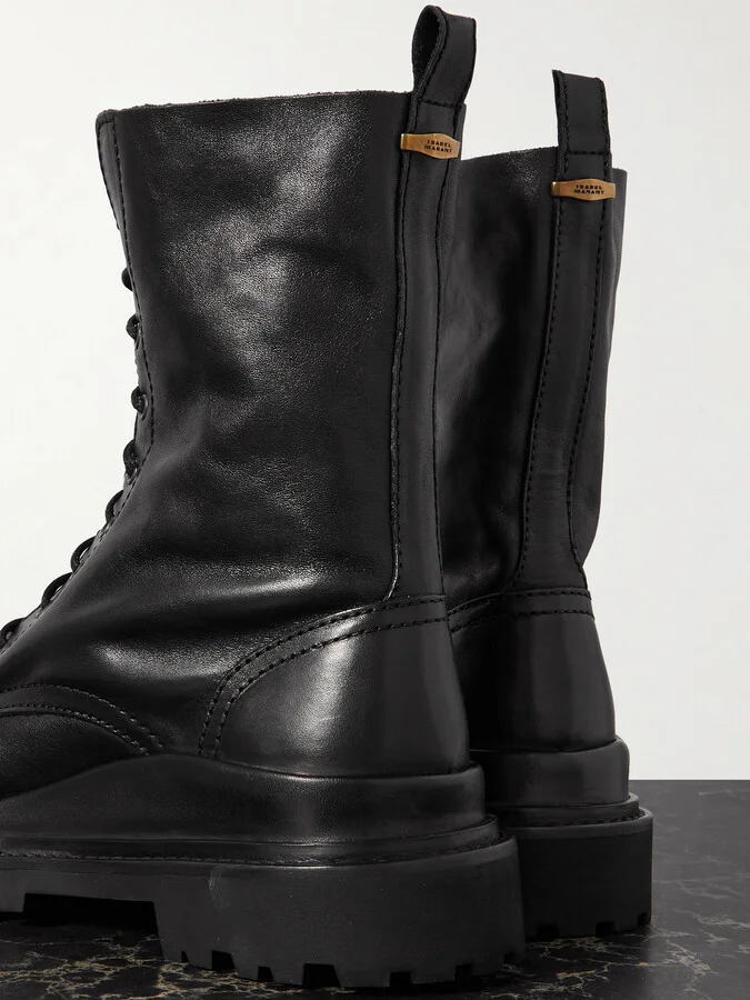 Isabel Marant - Ghiso Leather Ankle Boots - Black - Image 4