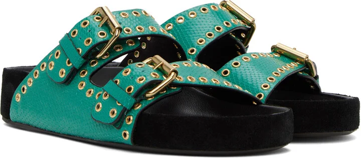 Isabel Marant Green Lennyo Sandals - Image 4