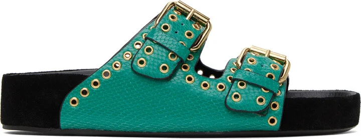 Isabel Marant Green Lennyo Sandals