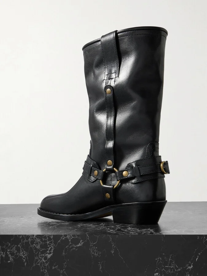 Isabel Marant - Heiko Buckled Leather Boots - Black - Image 3