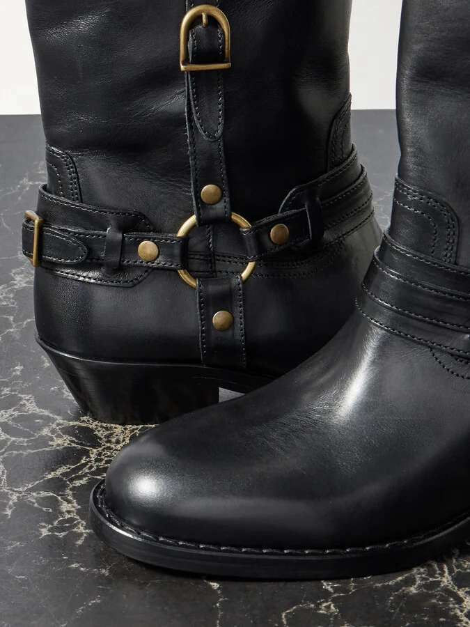 Isabel Marant - Heiko Buckled Leather Boots - Black - Image 4