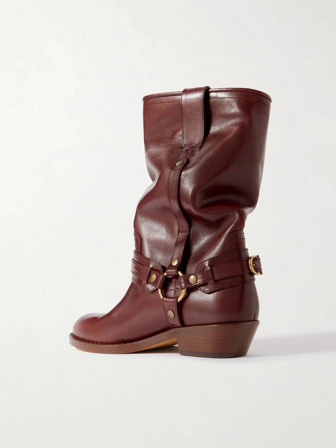 Isabel Marant - Heiko Buckled Leather Boots - Brown - Image 3