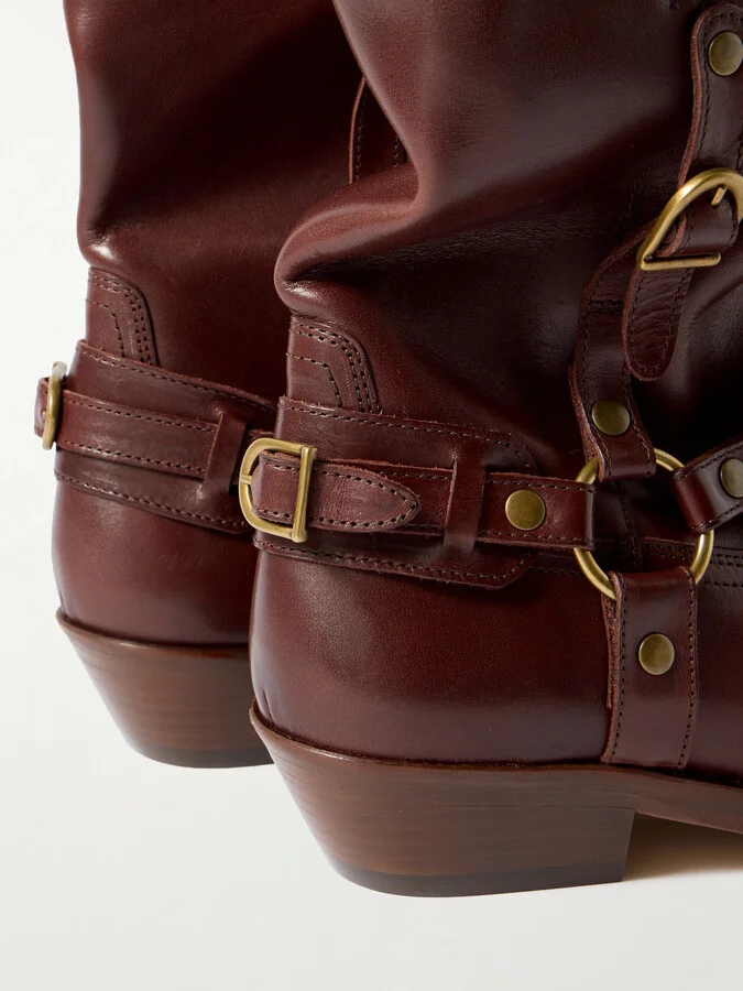 Isabel Marant - Heiko Buckled Leather Boots - Brown - Image 4