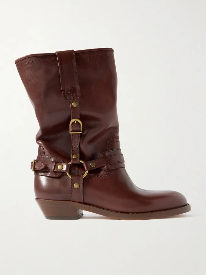 Isabel Marant - Heiko Buckled Leather Boots - Brown