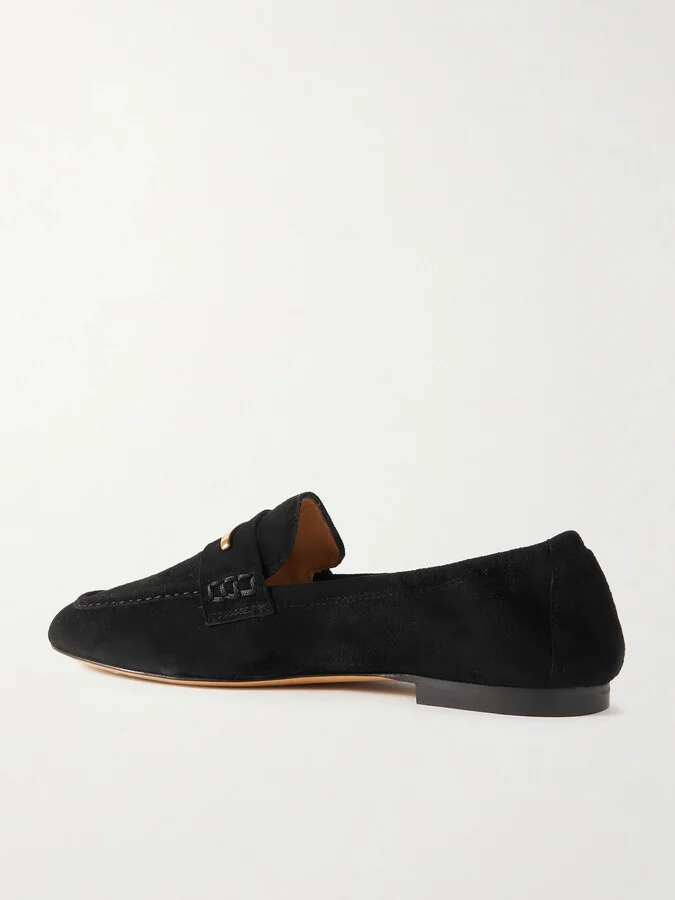 Isabel Marant - Iseri Embellished Suede Loafers - Black - Image 3