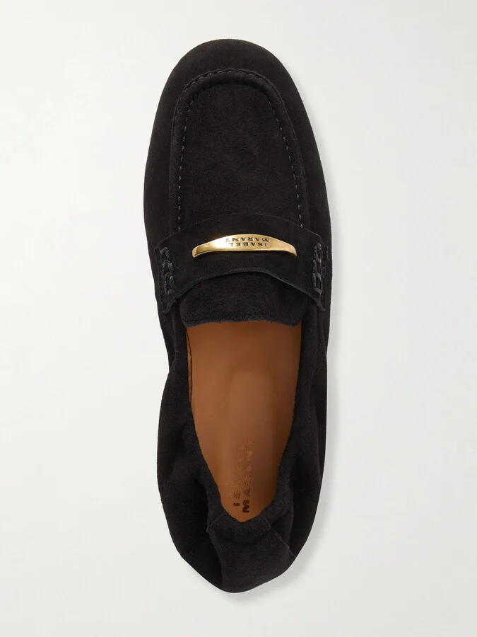 Isabel Marant - Iseri Embellished Suede Loafers - Black - Image 5