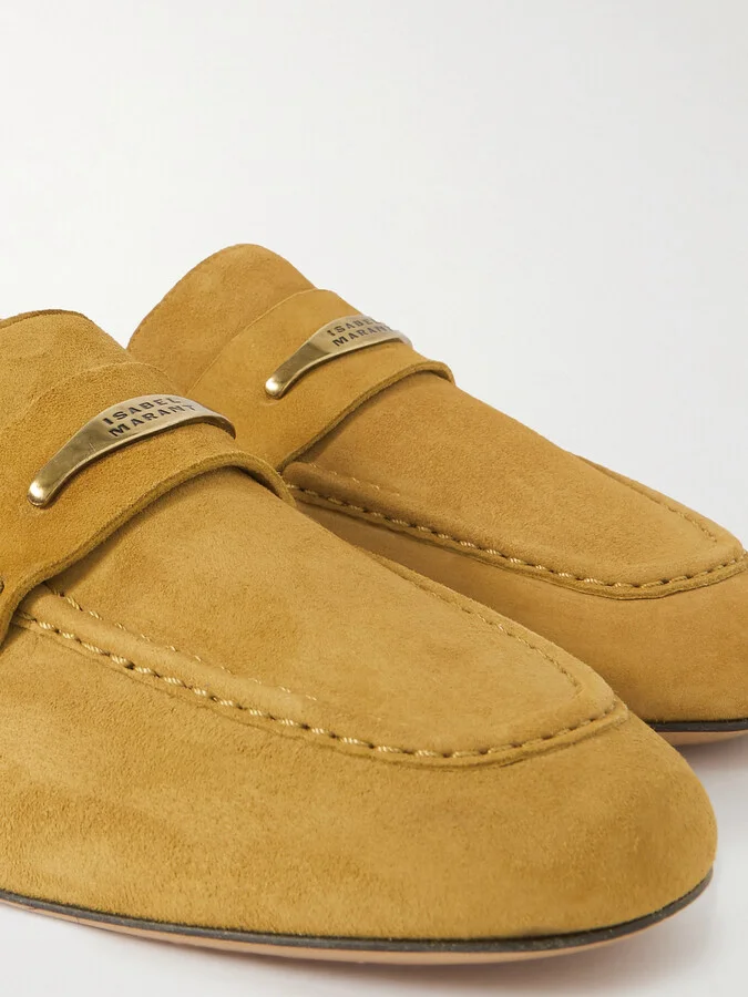 Isabel Marant - Iseri Embellished Suede Loafers - Brown - Image 4