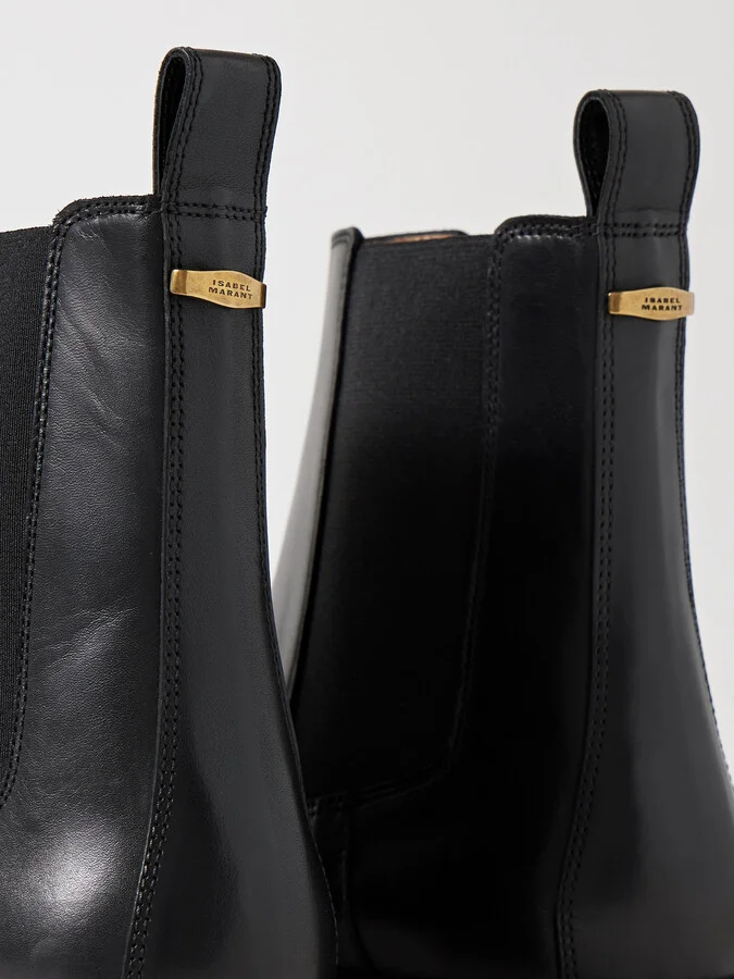 Isabel Marant - Jelna Leather Chelsea Boots - Black - Image 4