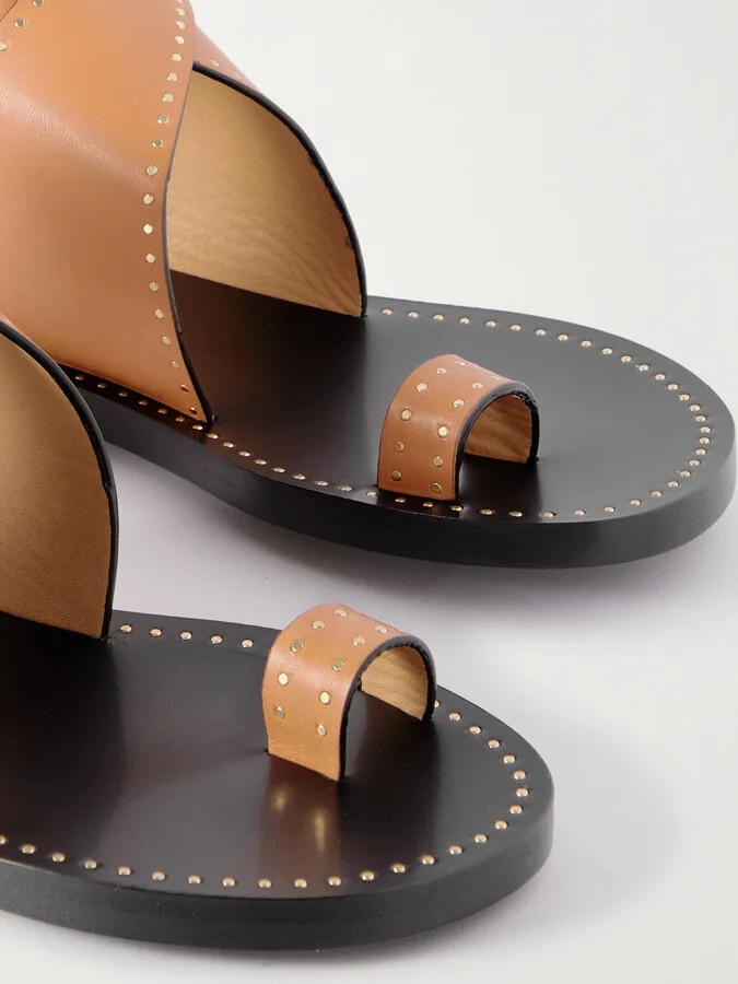 Isabel Marant - Jools Studded Leather Sandals - Neutrals - Image 4