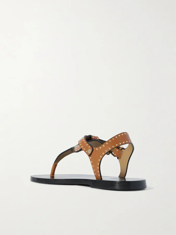 Isabel Marant - Joony Studded Leather Sandals - Brown - Image 3