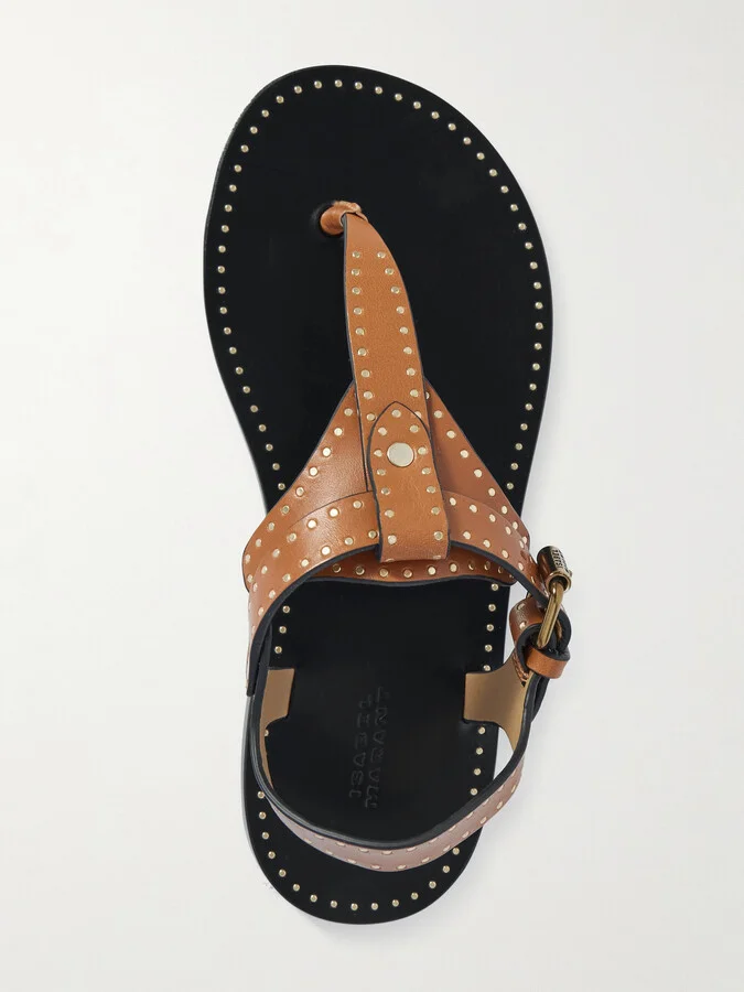 Isabel Marant - Joony Studded Leather Sandals - Brown - Image 5