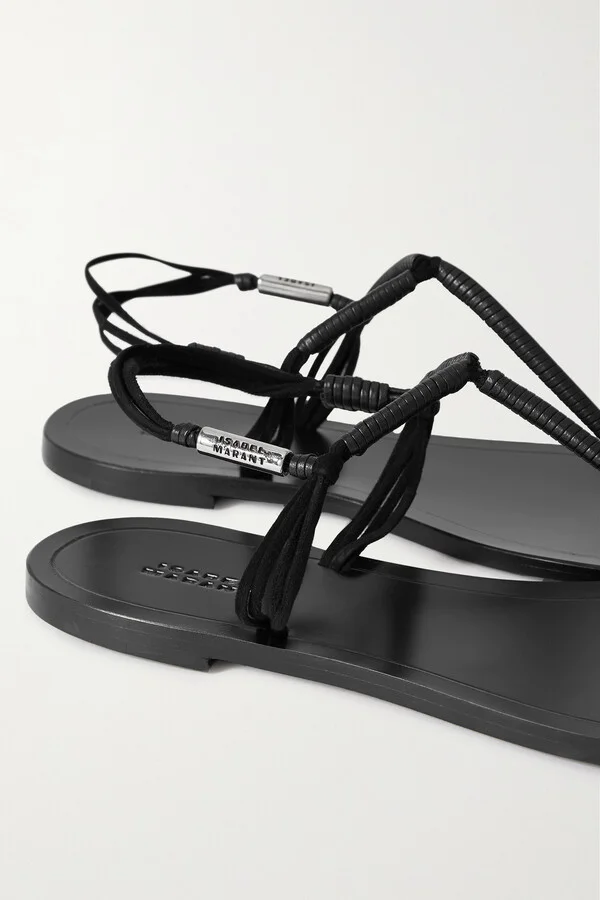 Isabel Marant - Juha Macramé And Leather Sandals - Black - Image 4