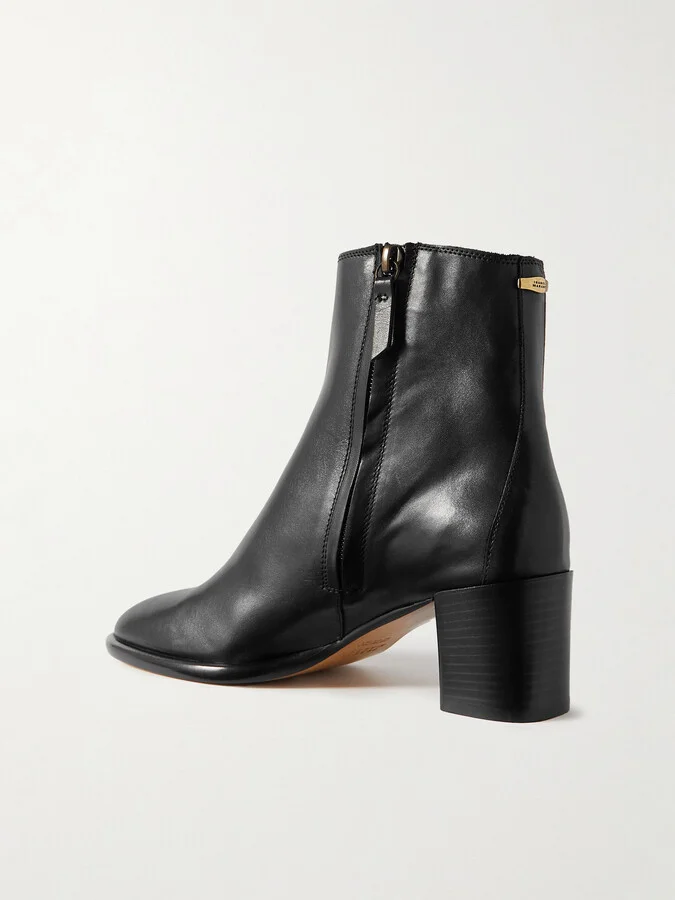 Isabel Marant - Julda Embellished Leather Ankle Boots - Black - Image 3
