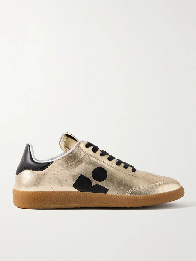 Isabel Marant - Kaycee Metallic Leather Sneakers - Gold